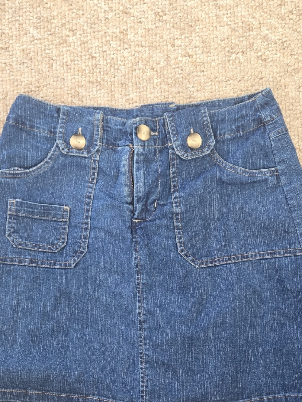 White Stag Blue Denim Mini Skort – Size 10 Y2K Retro Casual Style - Picture 3 of 10